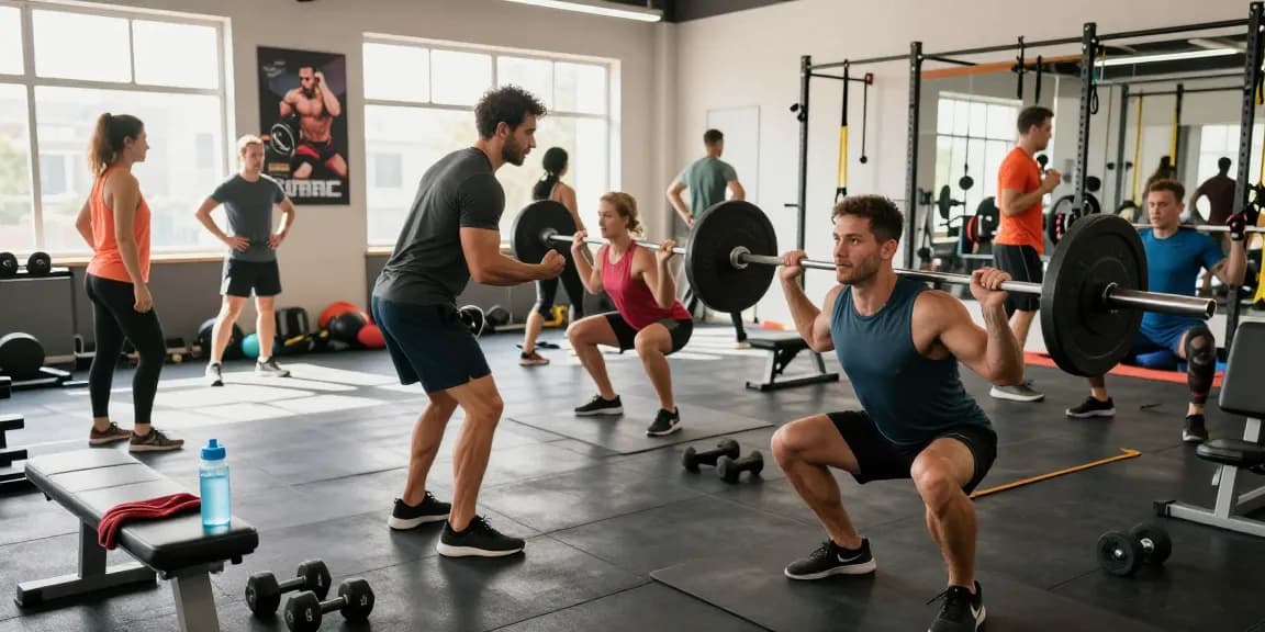 Prime Pharma Steroiden workout scene showcasing fitness enthusiasts engaging in strength training with high-quality gym equipment.