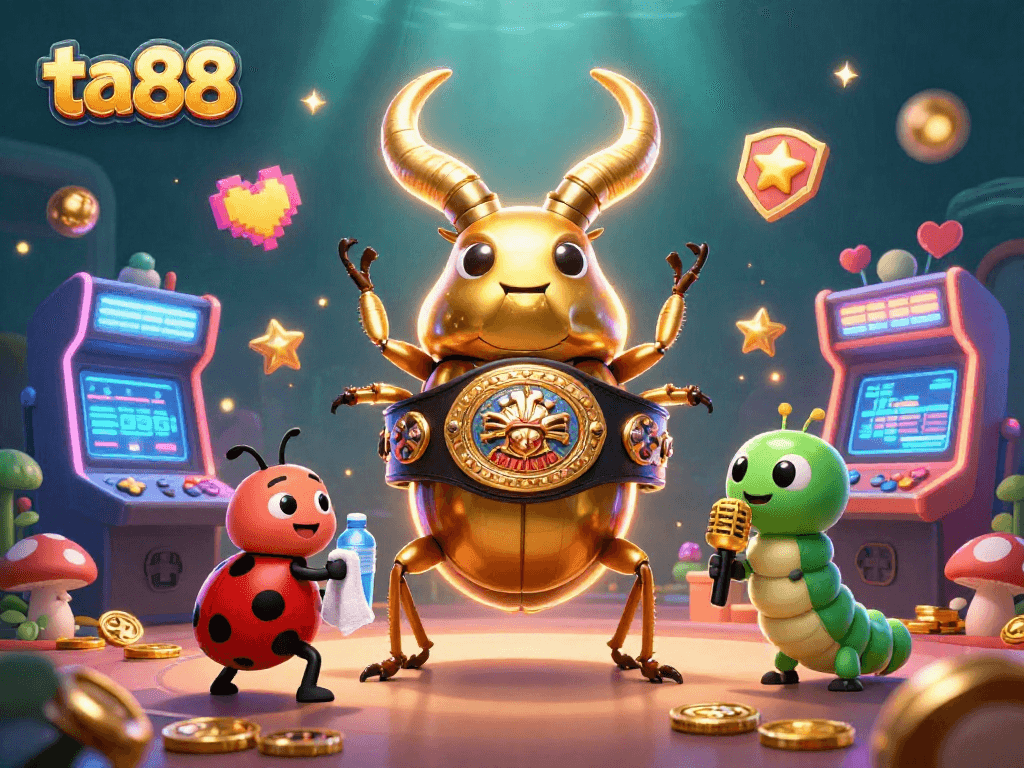 Experience betting action with ta88 in a vibrant casino scene featuring unique cartoon characters.