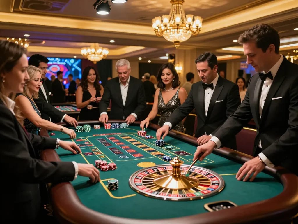 Dynamic roulette action at FABET COM casino, captivating players with spinning wheel and colorful chips