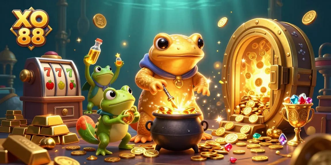 Experience excitement with XO 88 as a golden salamander alchemist transforms metals into casino riches.