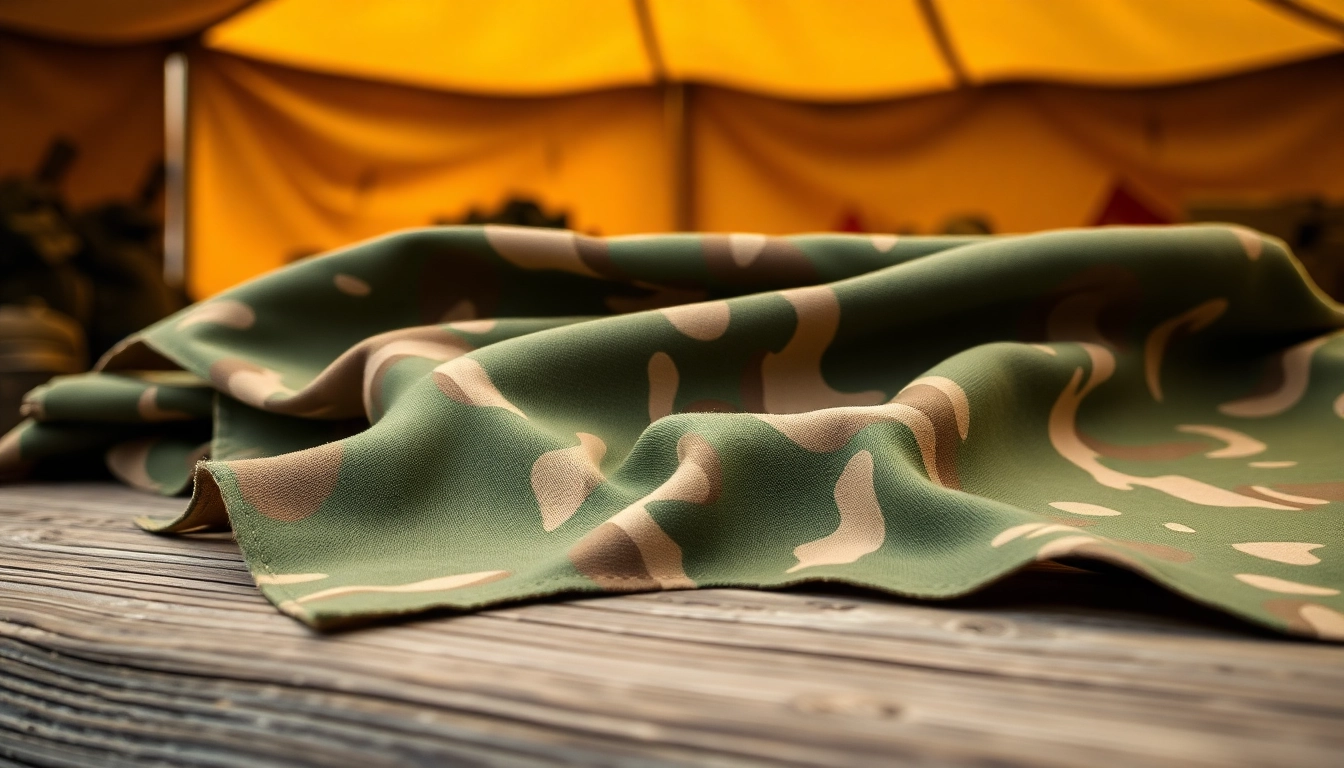 Stijlvolle stoffen met army print katoen in verschillende patronen en texturen voor mode