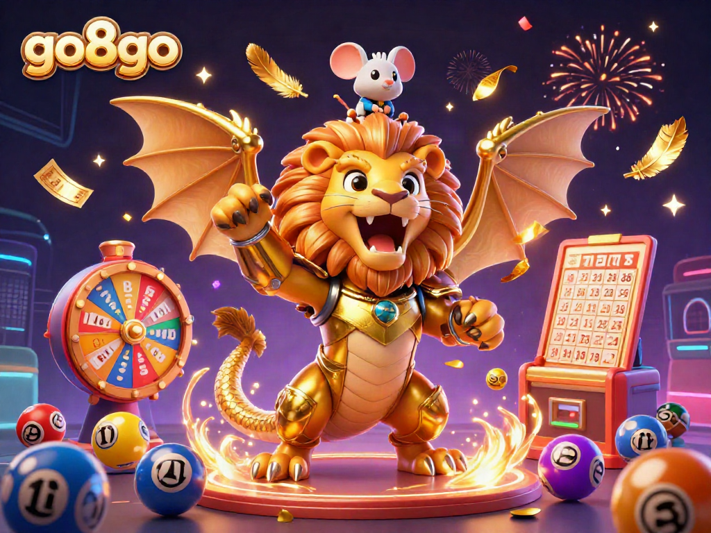 Experience thrilling gameplay with go8go in this vibrant, action-packed casino illustration.