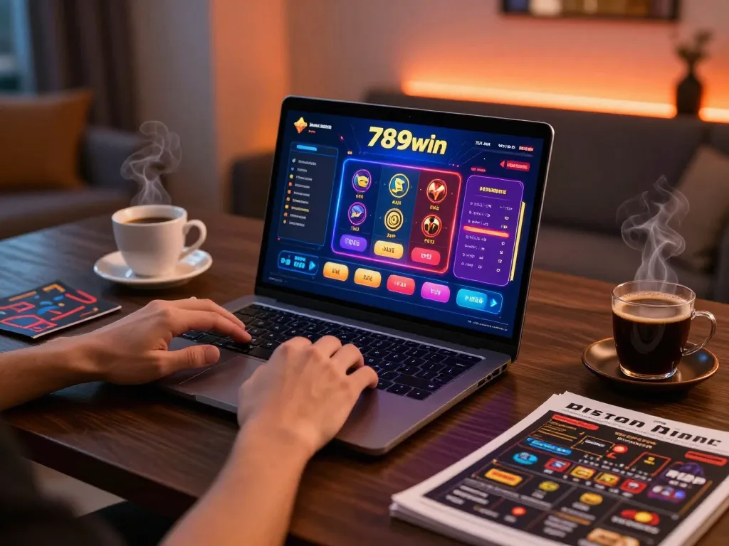 Engaging gameplay at 789win online casino on a modern setup, showcasing betting strategy.