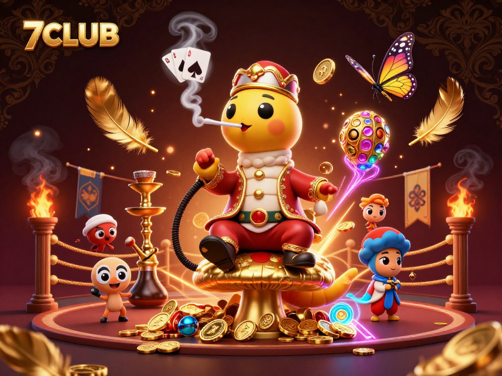 Experience thrilling games at 7CLUB, where unique elements intertwine in a vibrant casino atmosphere.