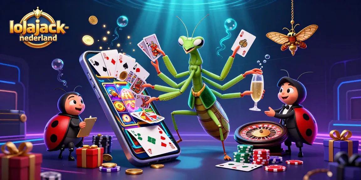 Experience the fun at lolajack-nederland with a vibrant casino scene showcasing exciting games and enchanting characters.
