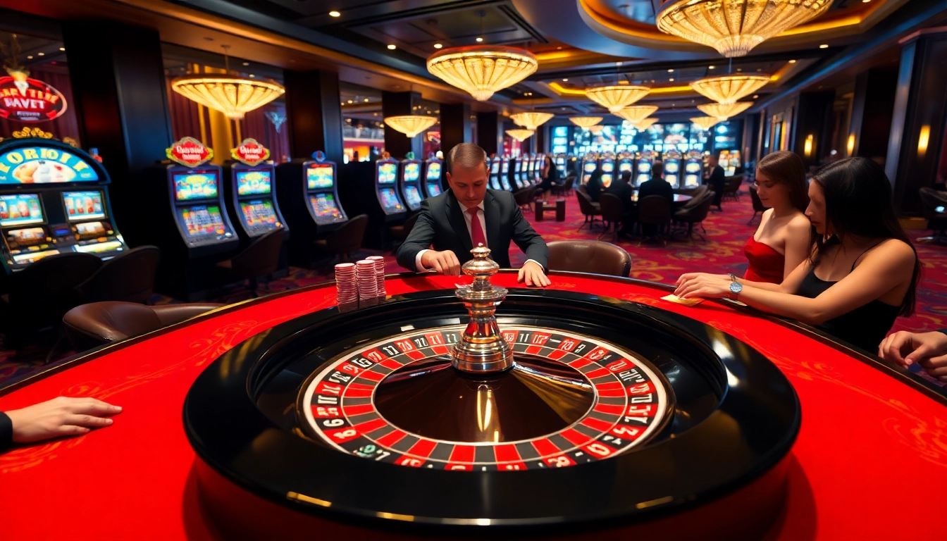 Place bets at the exciting roulette table scene featuring https://tg88.fyi/ and vibrant casino visuals.