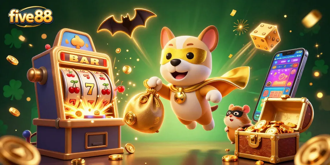Experience thrilling wins with five 88 as the superhero dog and sidekick gamely soar through jackpot excitement.