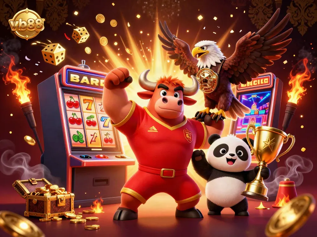 Experience the exciting world of vb88 with a dynamic celebration of gaming featuring vibrant characters and elements.
