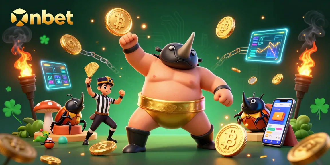 Experience exciting gameplay on onbet with a vibrant 3D casino scene featuring a beetle champion.