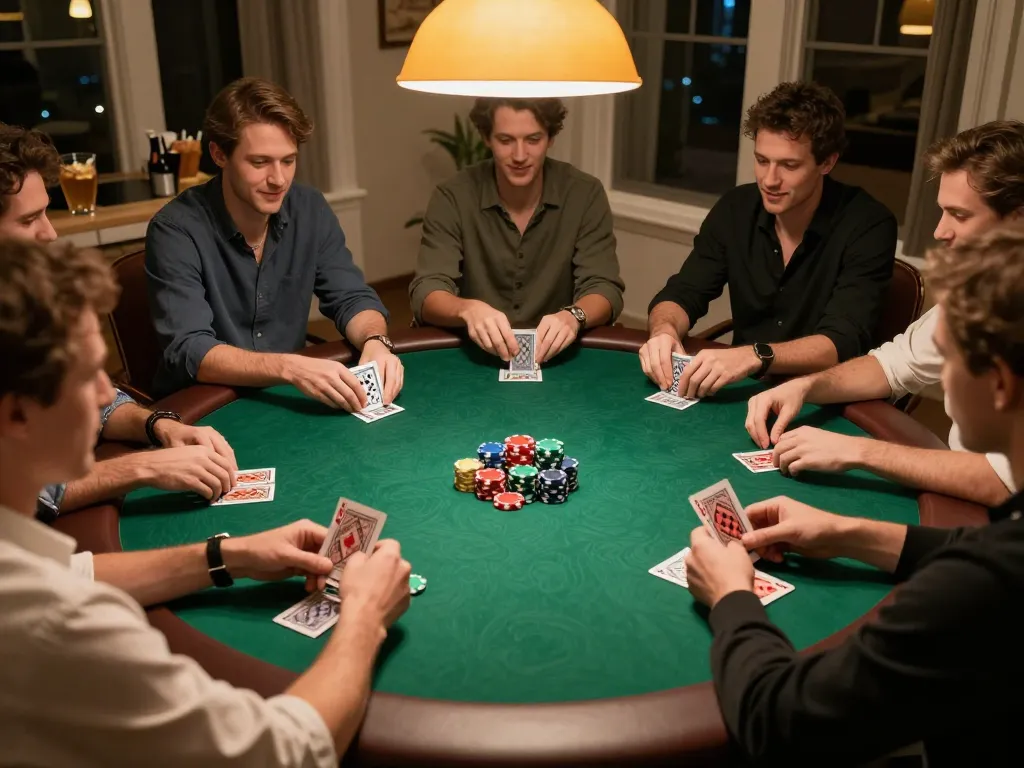 Players enjoying a poker game at home with 789bet, showcasing strategy and social excitement.