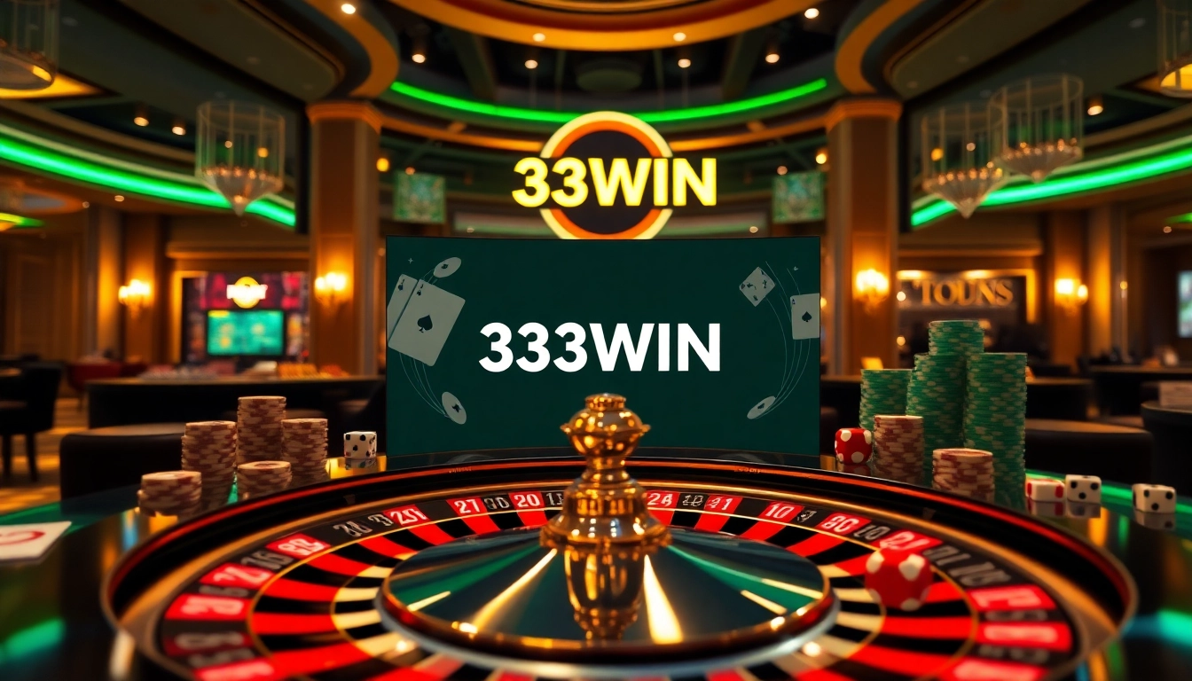 33WIN casino experience with vibrant roulette wheel and dynamic game elements.