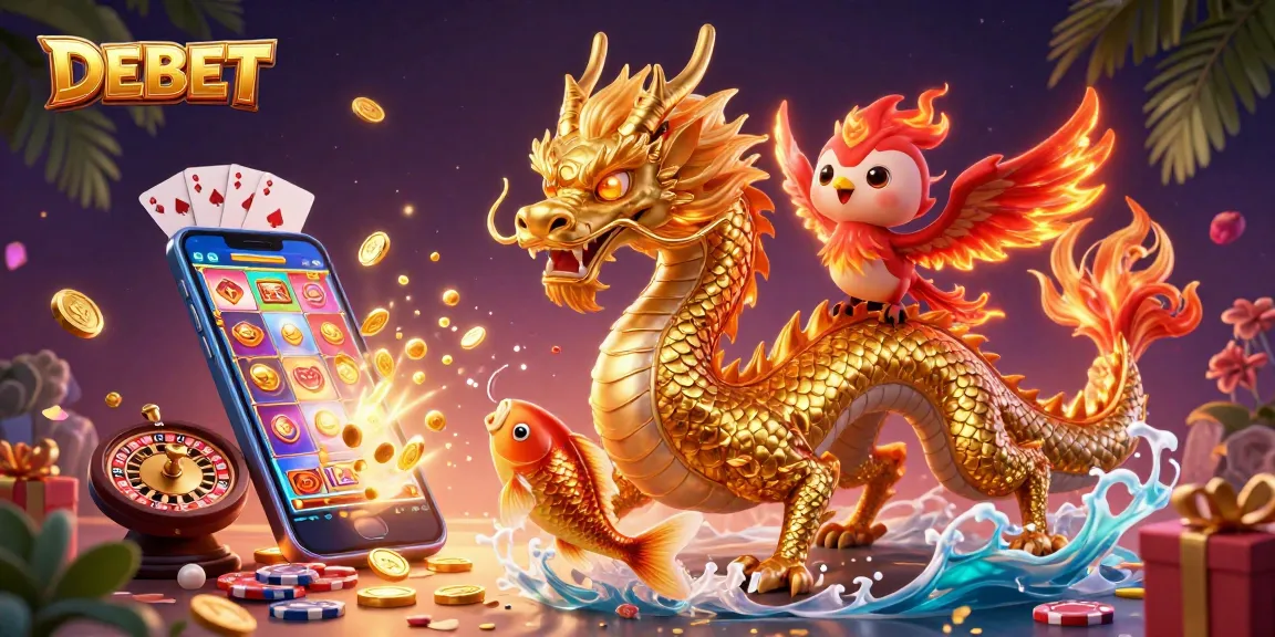 Play exciting games at DEBET with vibrant fantasy characters in an immersive casino environment.