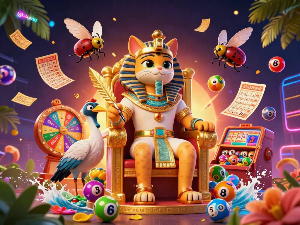 Experience the excitement of b52club-m7 with a vibrant Egyptian-themed casino scene.