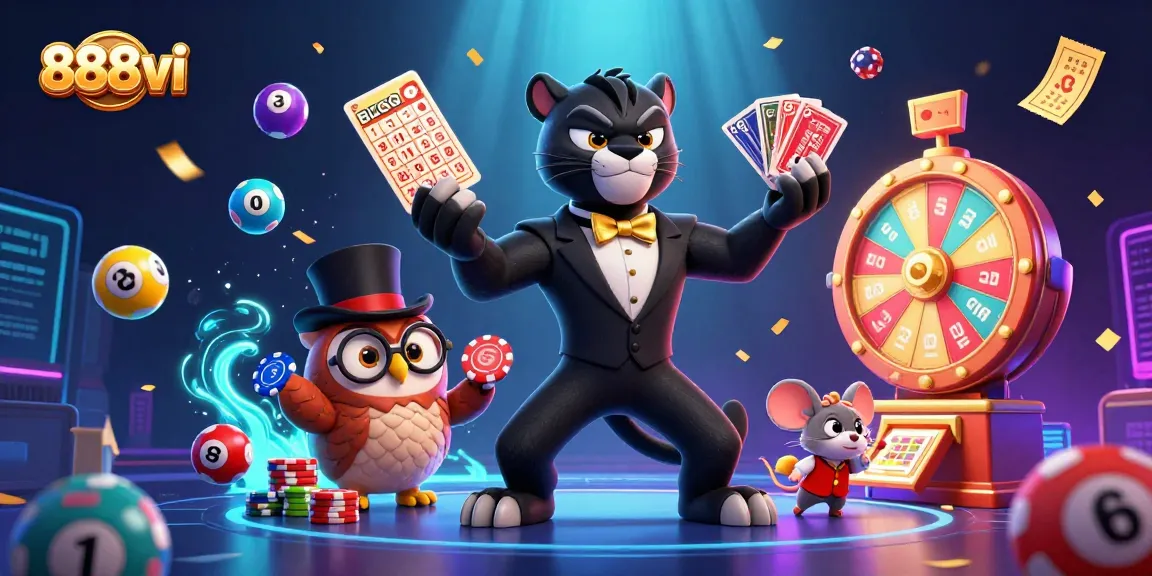 Experience thrilling gameplay at 888vi with stylish characters in a lively casino setting.