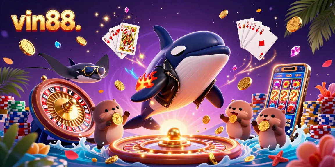 Spin the roulette and win big at vin88. Experience thrilling casino action with lively characters.