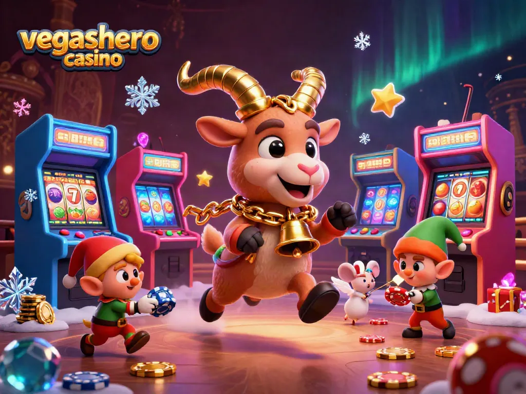 Experience the exhilarating vegashero casino with vibrant slots and charming characters stealing poker chips.