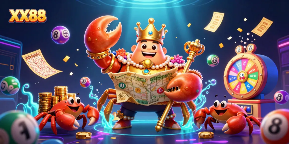 Experience the exciting gameplay of XX88 with a vibrant 3D illustration showcasing thrilling casino elements.