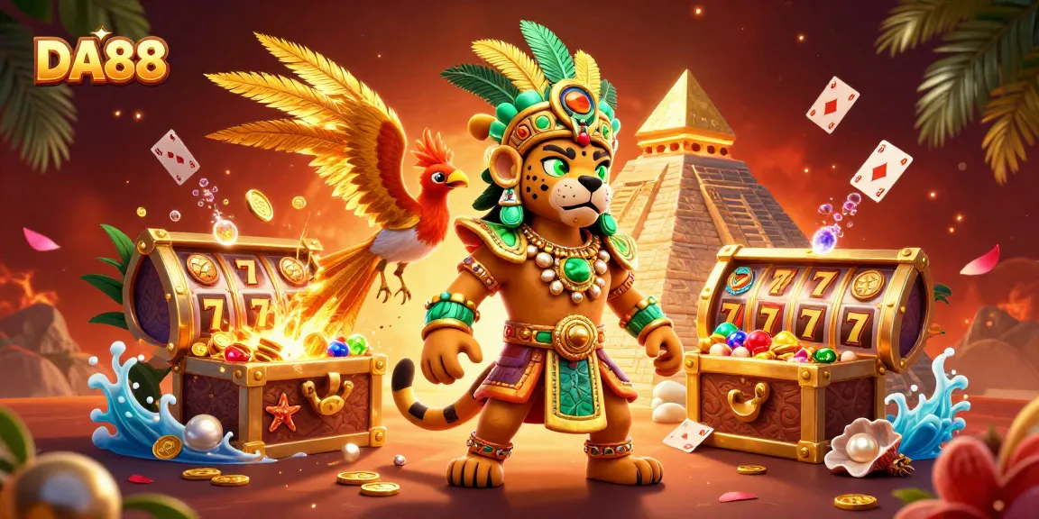 Experience thrilling gameplay at DA88 with vibrant 3D visuals and captivating slot elements.