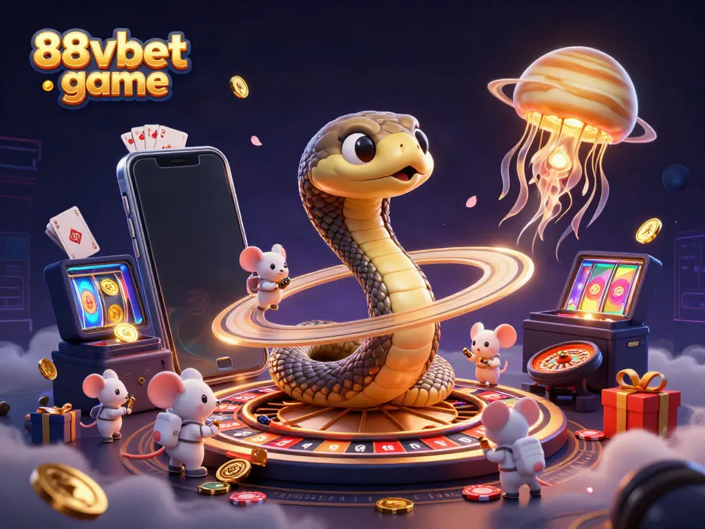Engage in thrilling 88vbet game action as astronaut mice bet on a cosmic roulette wheel.