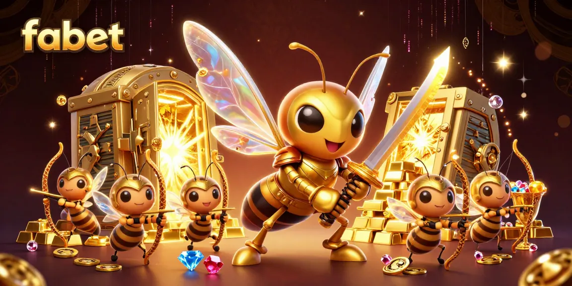 Experience the excitement of fabet featuring a giant golden hornet and dynamic casino elements.