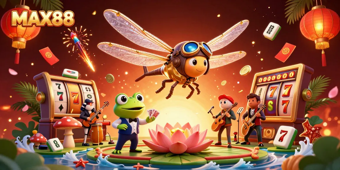 Join the excitement at MAX88 casino with vibrant characters and dynamic gaming elements.