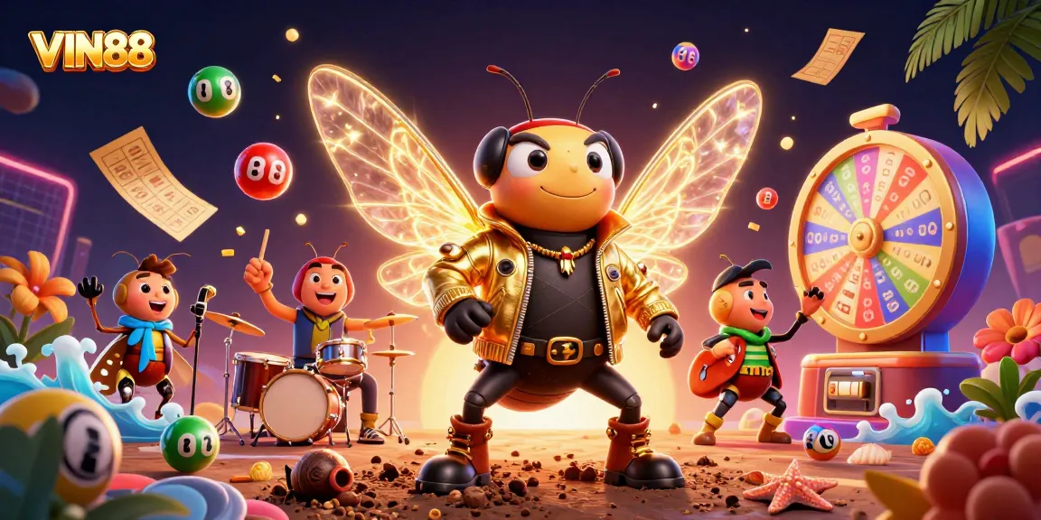 Experience thrilling gameplay at VIN88 with colorful lottery elements and lively characters.