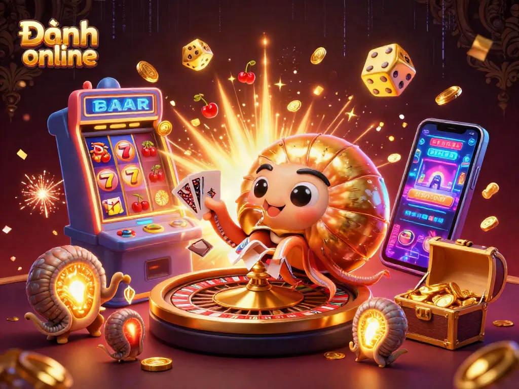 Engage in Đánh đề online with thrilling visuals of jackpot wins and casino excitement.