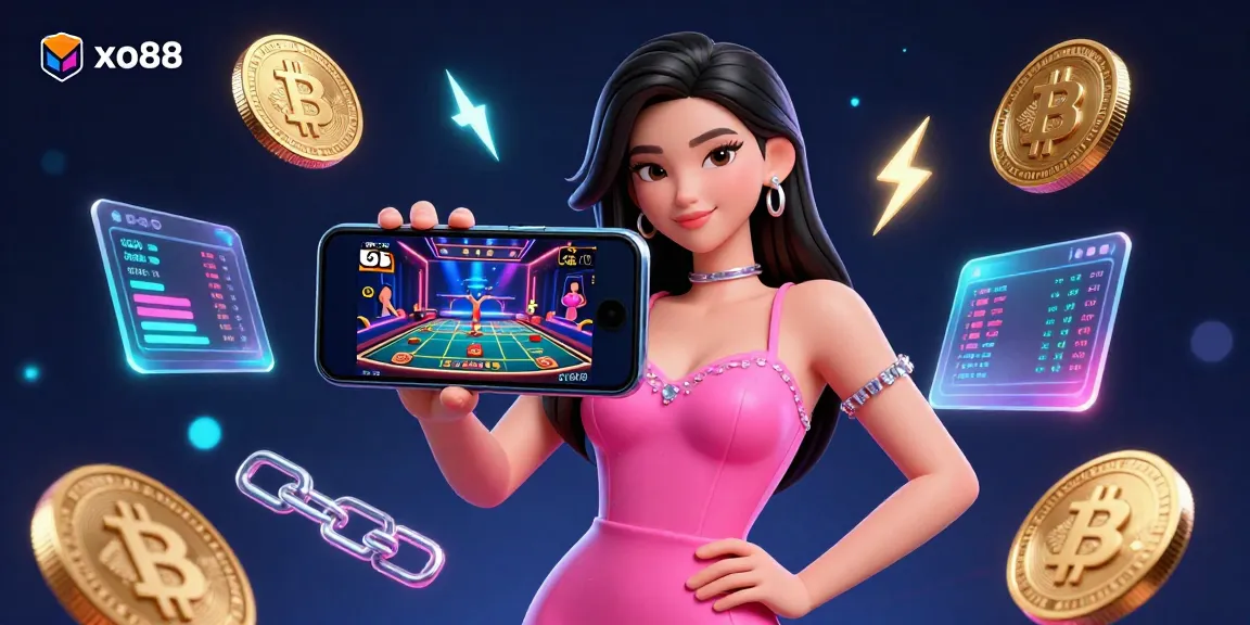 Experience exciting gameplay at xo88 with stunning visuals of a live dealer casino displayed on a smartphone.