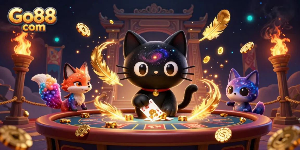 Witness the magical gaming experience at Go88 com with its cosmic casino charm and vibrant characters.