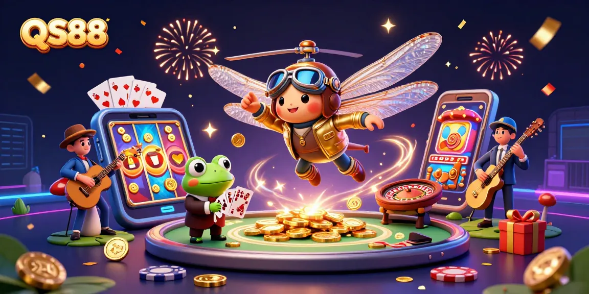 Experience thrilling QS88 gameplay at the vibrant lily pad casino with dynamic characters