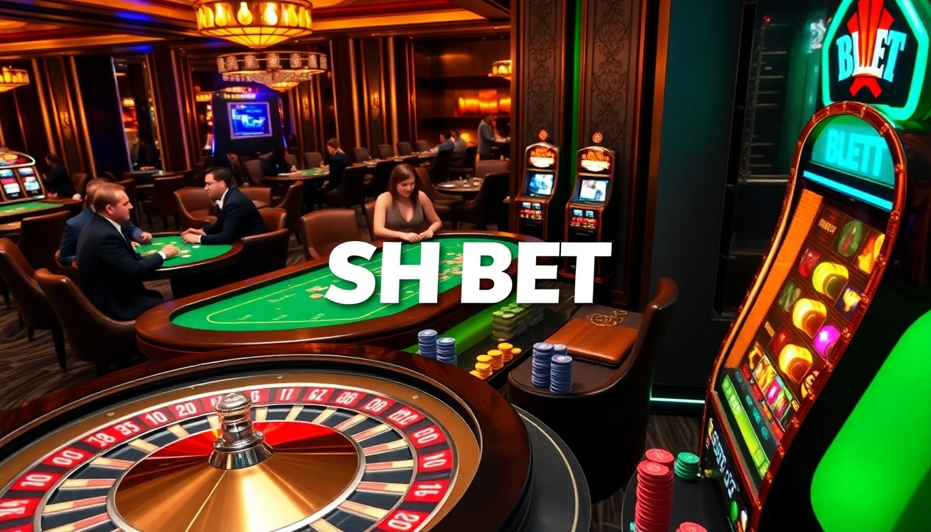 Players enjoying a thrilling game at SH BET's luxurious casino tables.