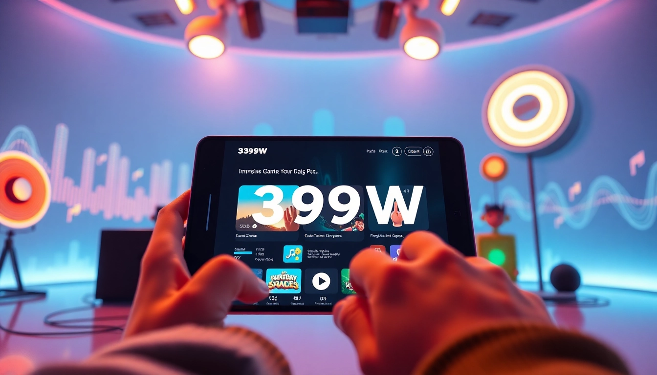 User enjoying the 399W online gaming platform with vibrant visuals and interactive elements.