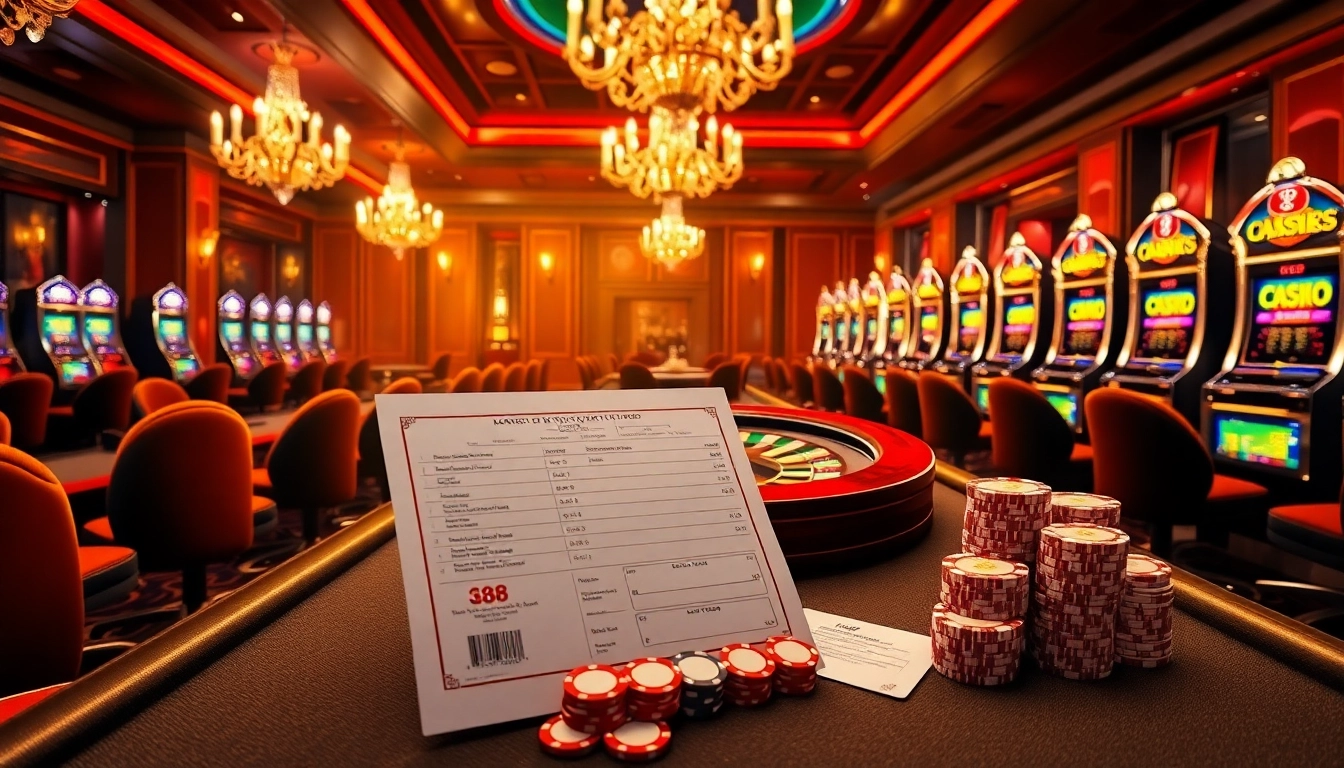 An engaging scene of gamblers at a poker table alongside a vibrant roulette wheel, showcasing https://ku88sss.com/ as a premier destination for excitement and winnings.