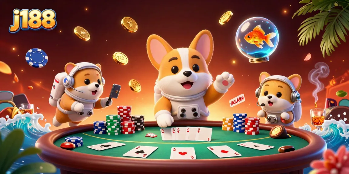 Experience the thrill of j188 with a vibrant space casino featuring cartoon characters.