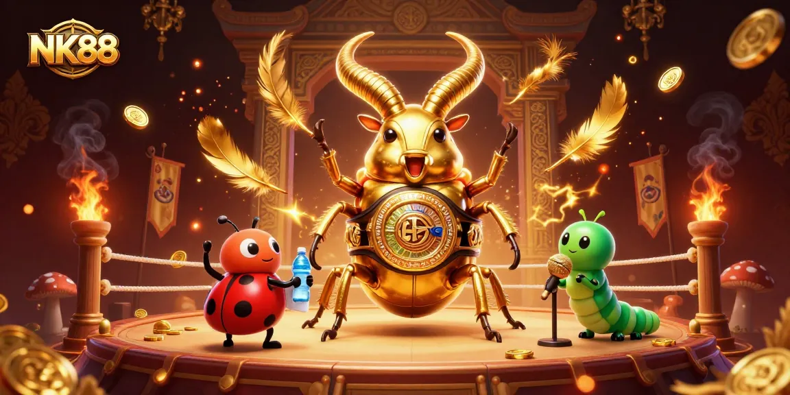 Engage with NK88's dynamic casino atmosphere featuring whimsical characters in vibrant action.